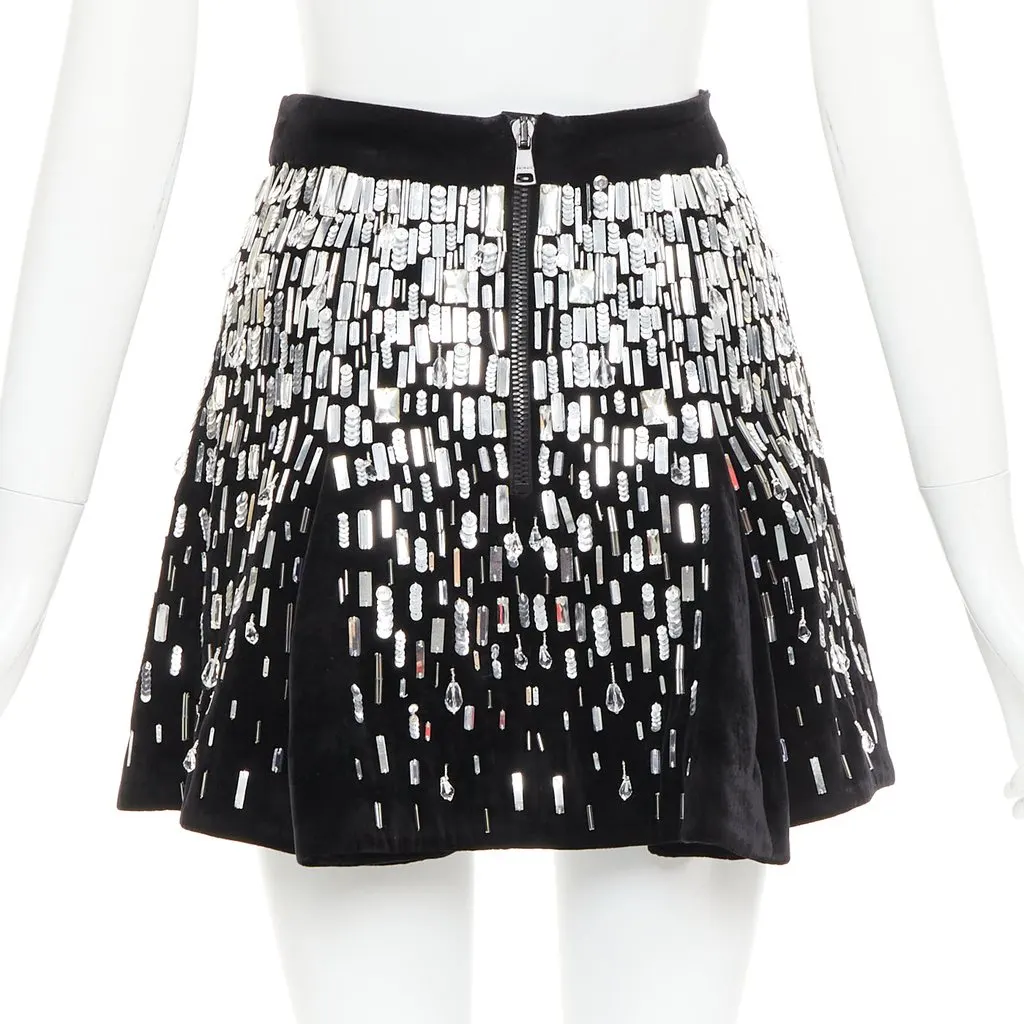 Balmain Embellished Skater Black Velvet Very good - Box View