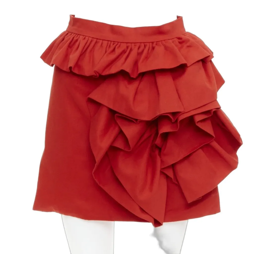 Loulou Red Cotton Skirt Red Cotton Very good - Front View