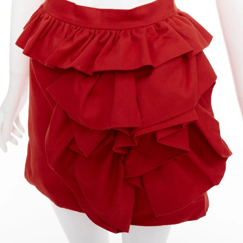 Loulou Red Cotton Skirt Red Cotton Very good - Back View