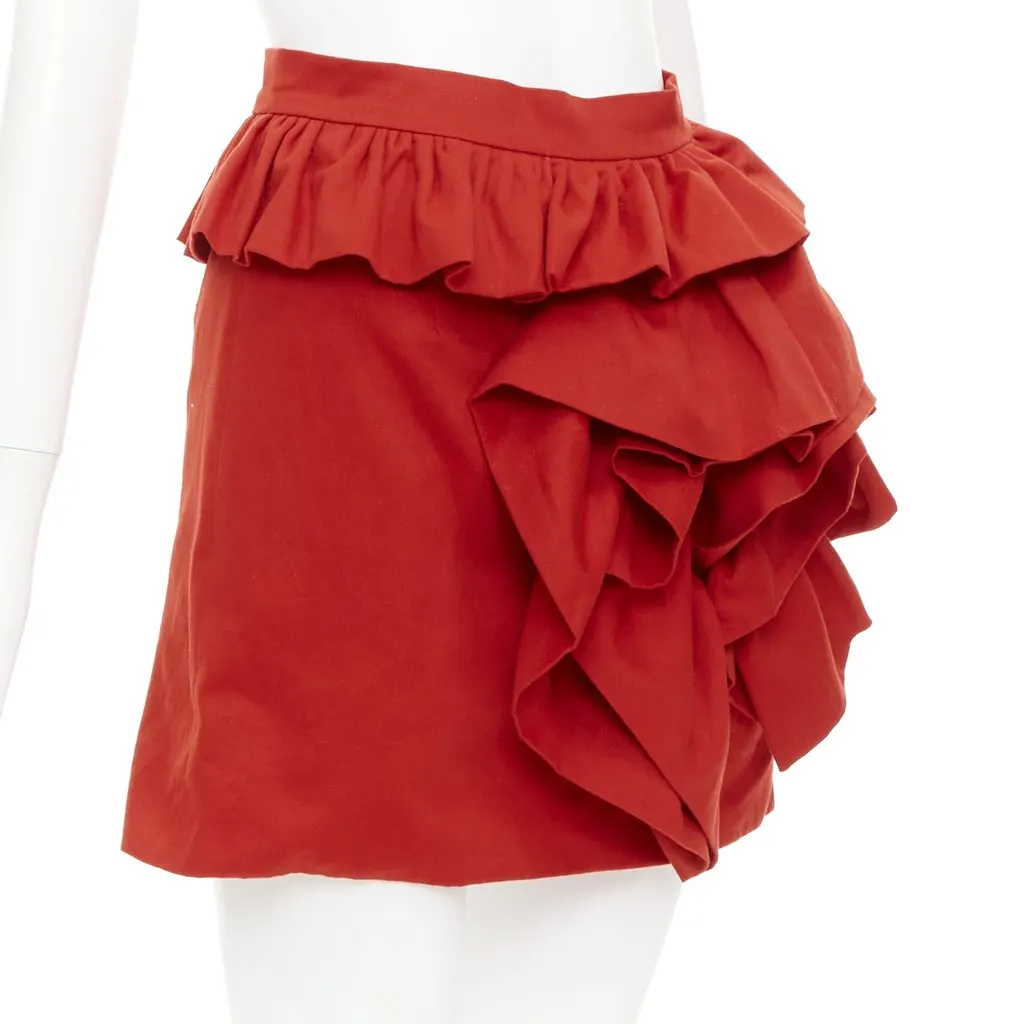 Loulou Red Cotton Skirt Red Cotton Very good - Inside View