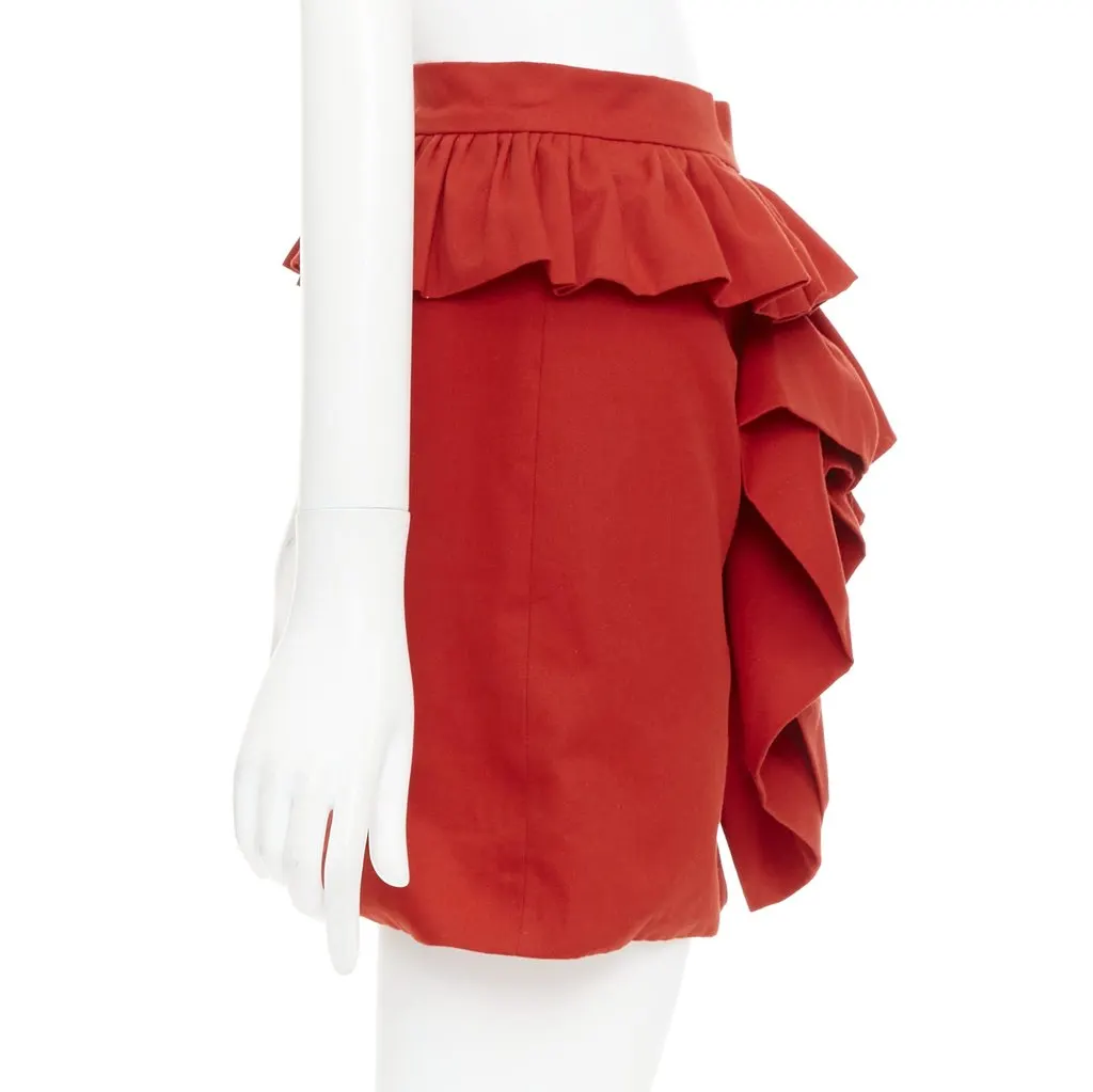 Loulou Red Cotton Skirt Red Cotton Very good - Model View