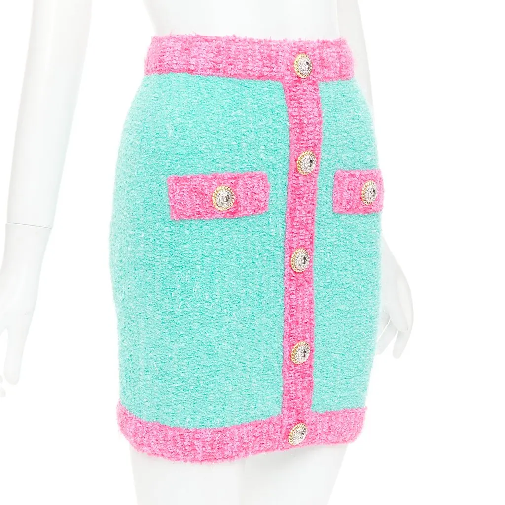 Balmain Blue Cotton Skirt Blue Cotton Very good - Inside View
