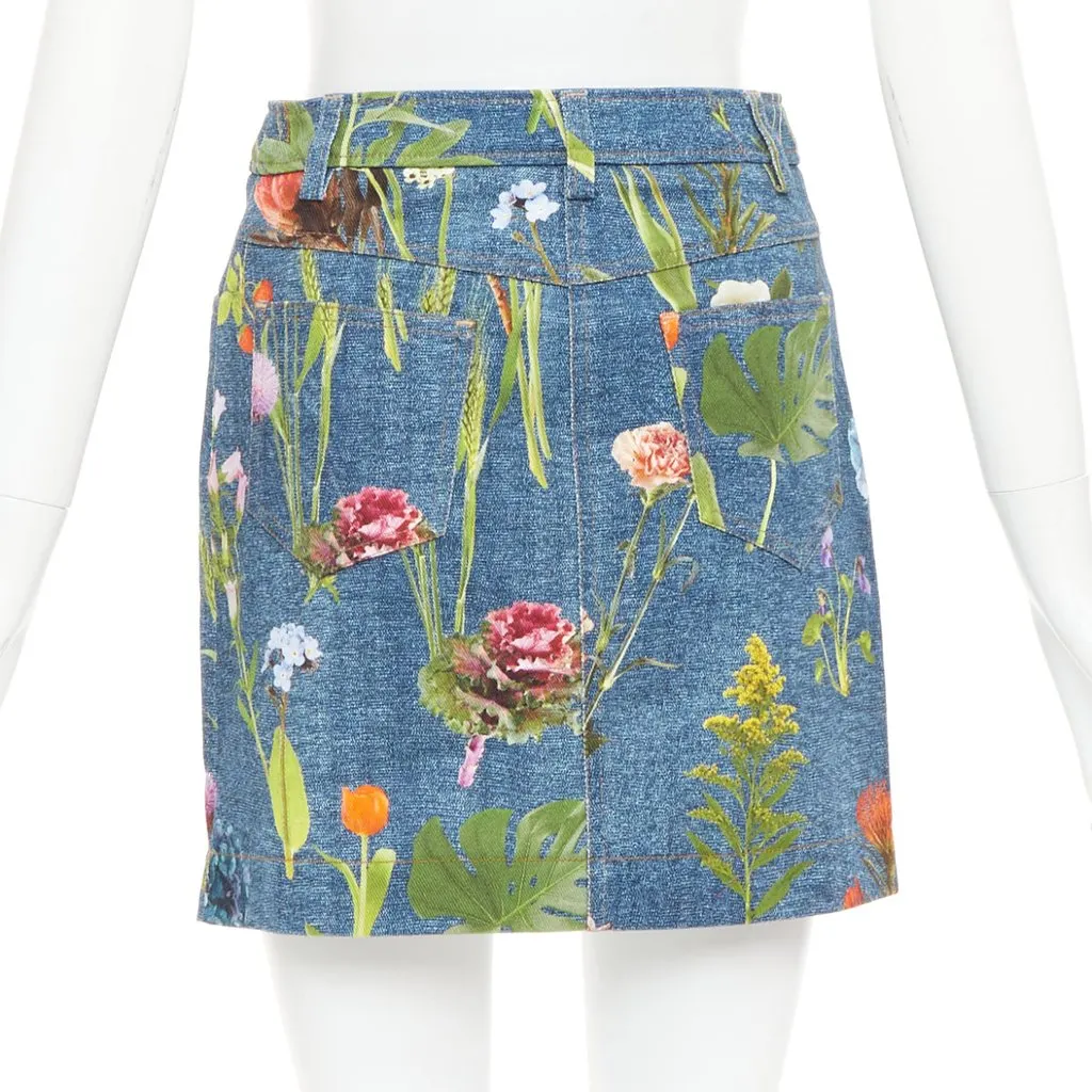 Moschino Blue Denim Skirt Blue Denim Very good - Model View