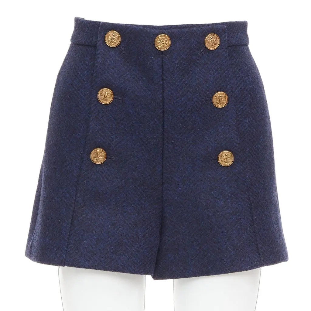 Red Valentino Navy Wool Skirt Navy Wool Very good - Front View