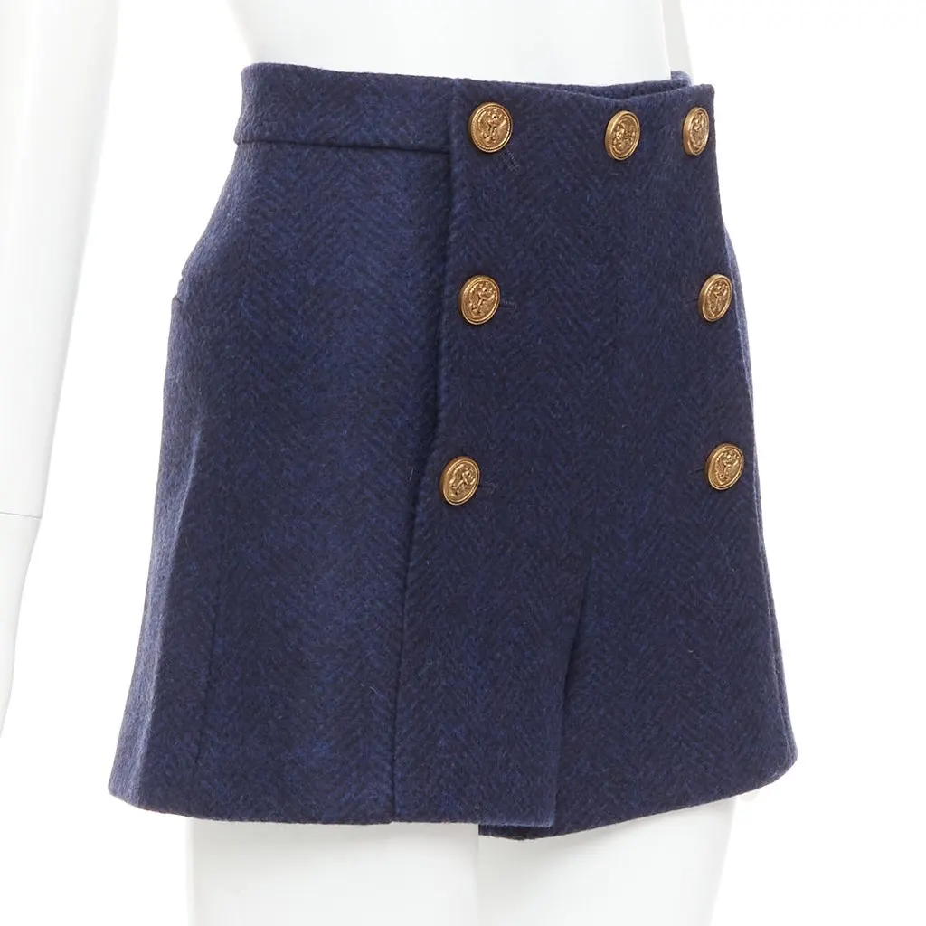 Red Valentino Navy Wool Skirt Navy Wool Very good - Inside View