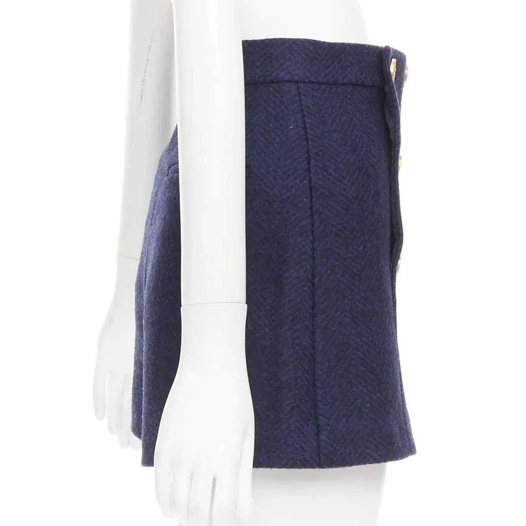 Red Valentino Navy Wool Skirt Navy Wool Very good - Model View