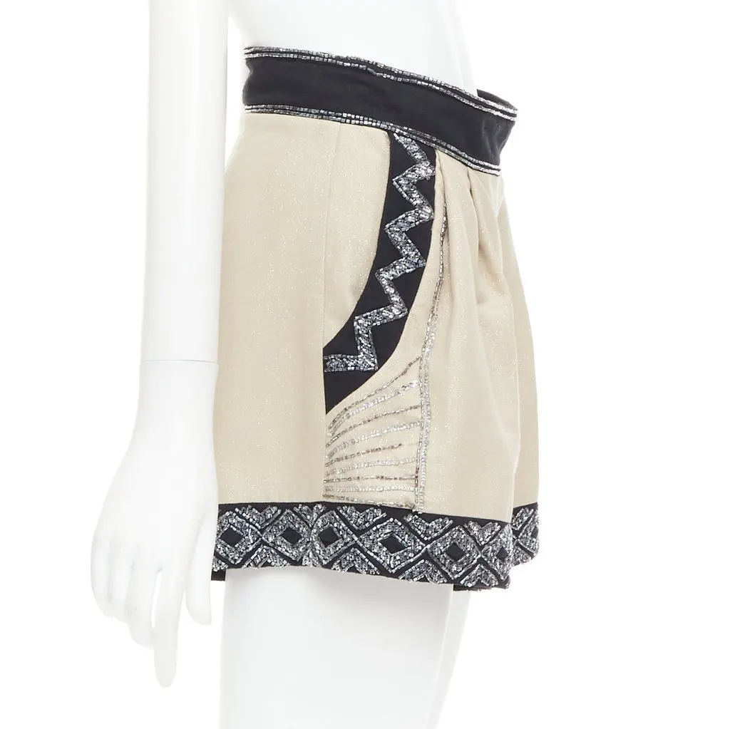 Unsigned Beige Linen Skirt Beige Linen Very good - Model View