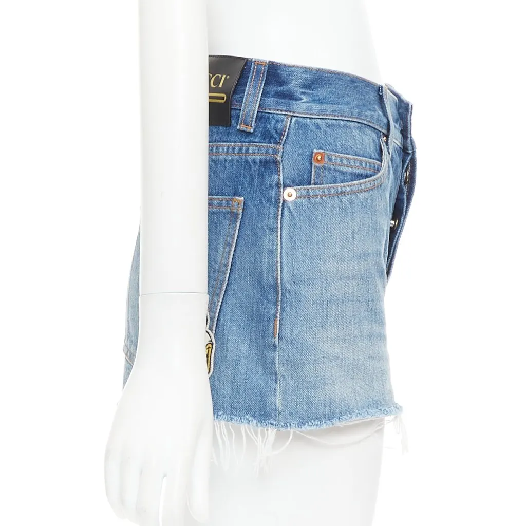Gucci Blue Denim Skirt Blue Denim Very good - Model View