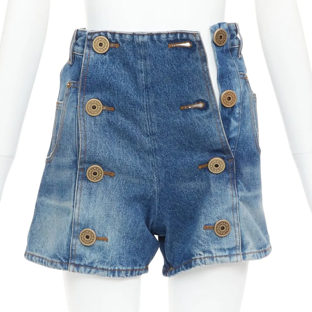 Balmain Blue Denim Skirt Blue Denim Very good - Front View