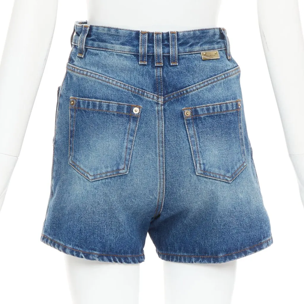 Balmain Blue Denim Skirt Blue Denim Very good - Box View