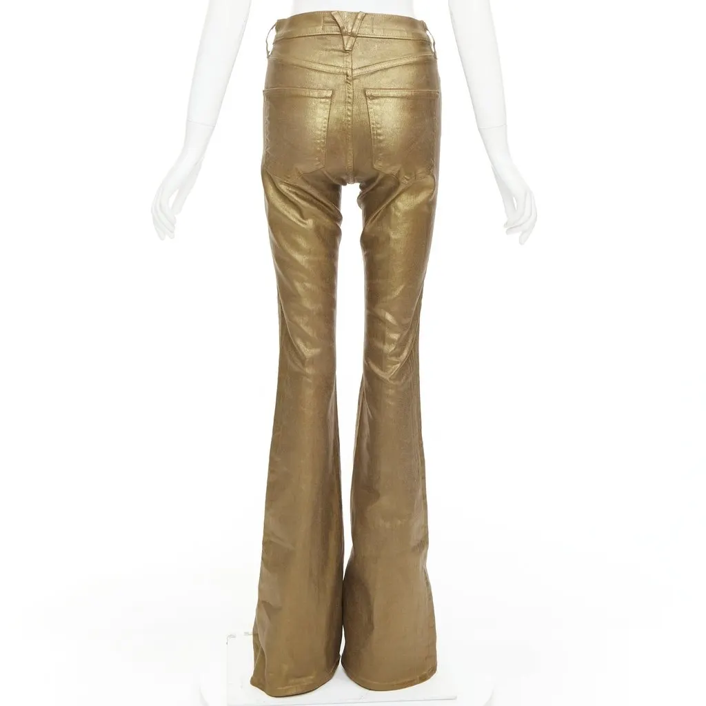 Veronica Beard Beverley Skinny Flare Gold Cotton Good - Box View