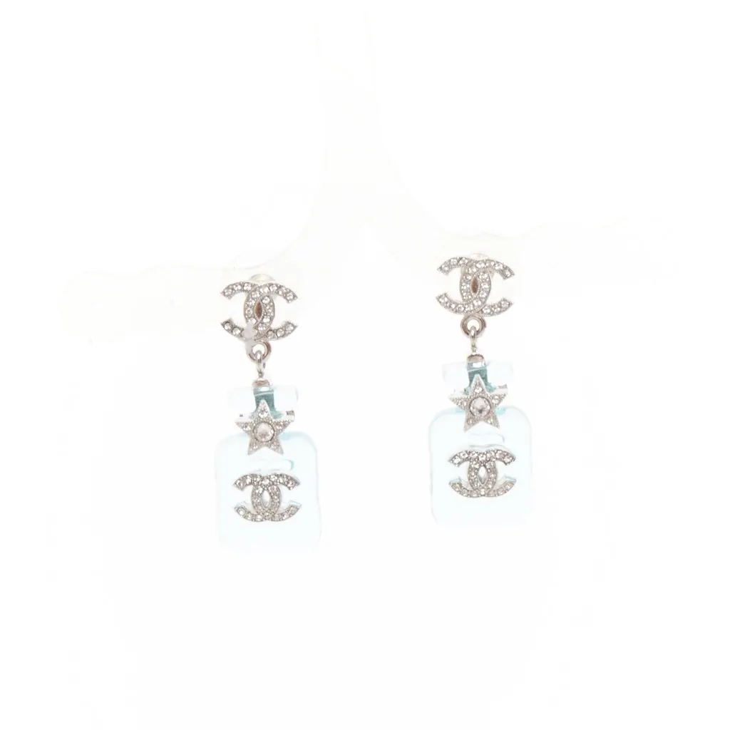 Chanel Blue Plastic Earrings Blue Plastic Very good - Front View