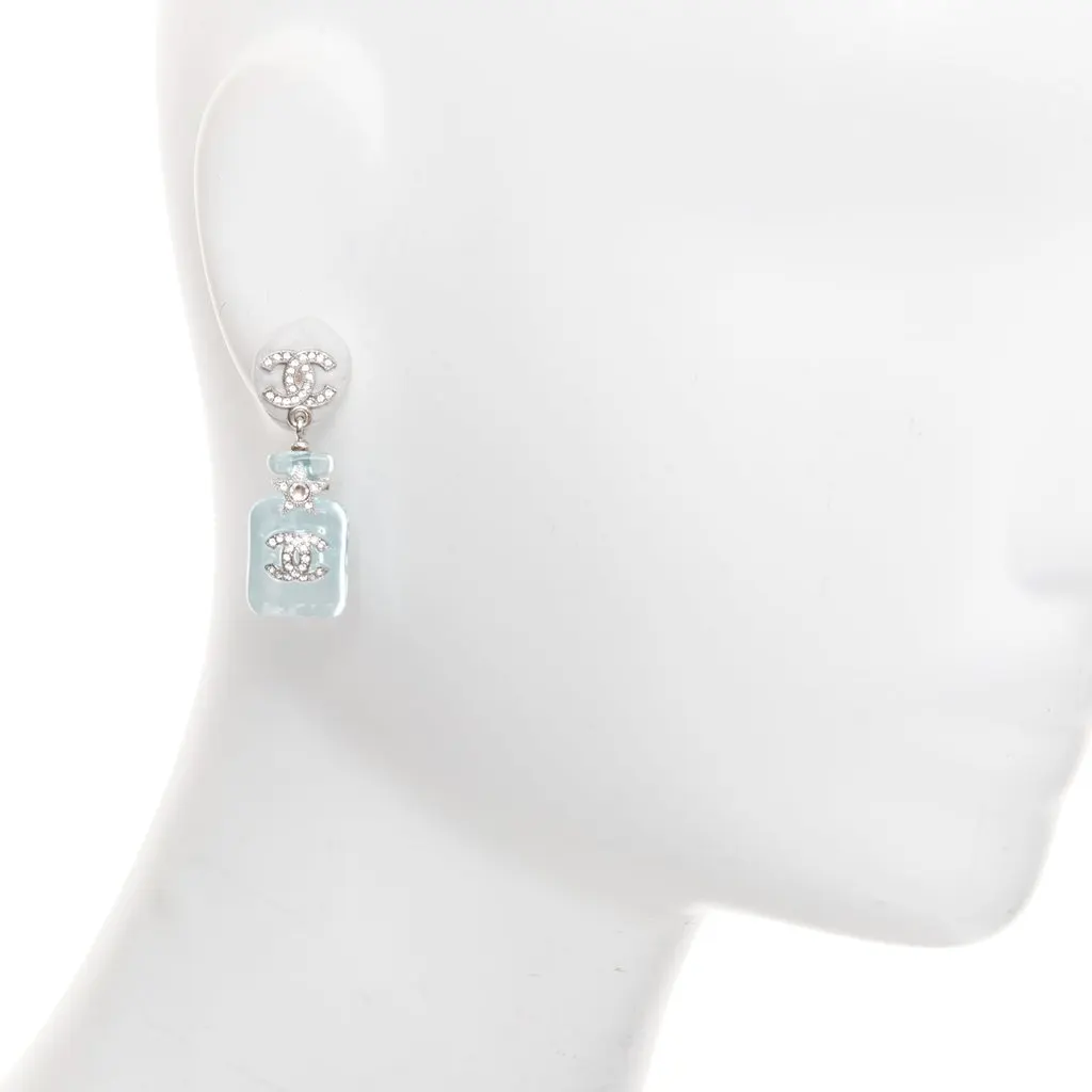 Chanel Blue Plastic Earrings Blue Plastic Very good - Back View