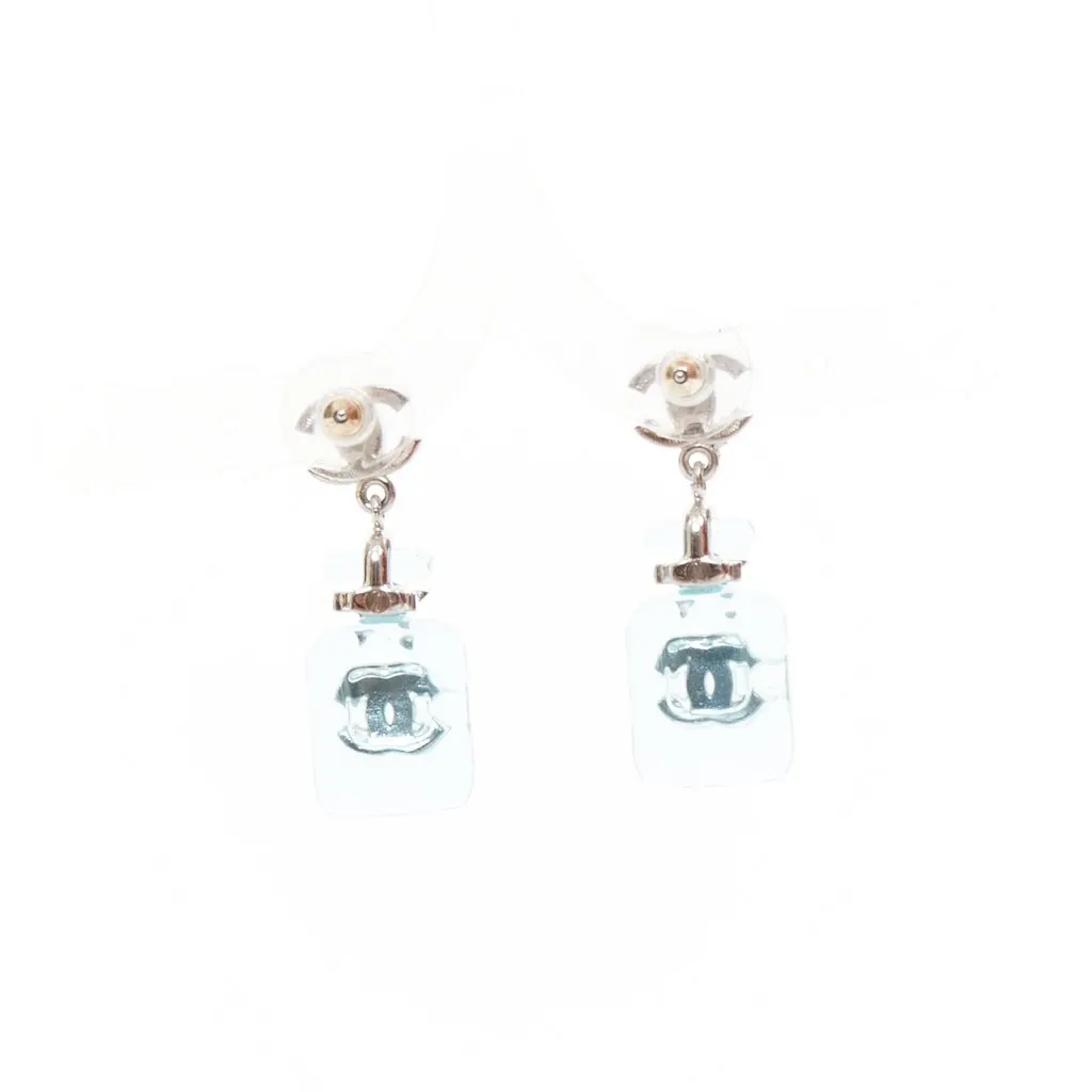 Chanel Blue Plastic Earrings Blue Plastic Very good - Inside View