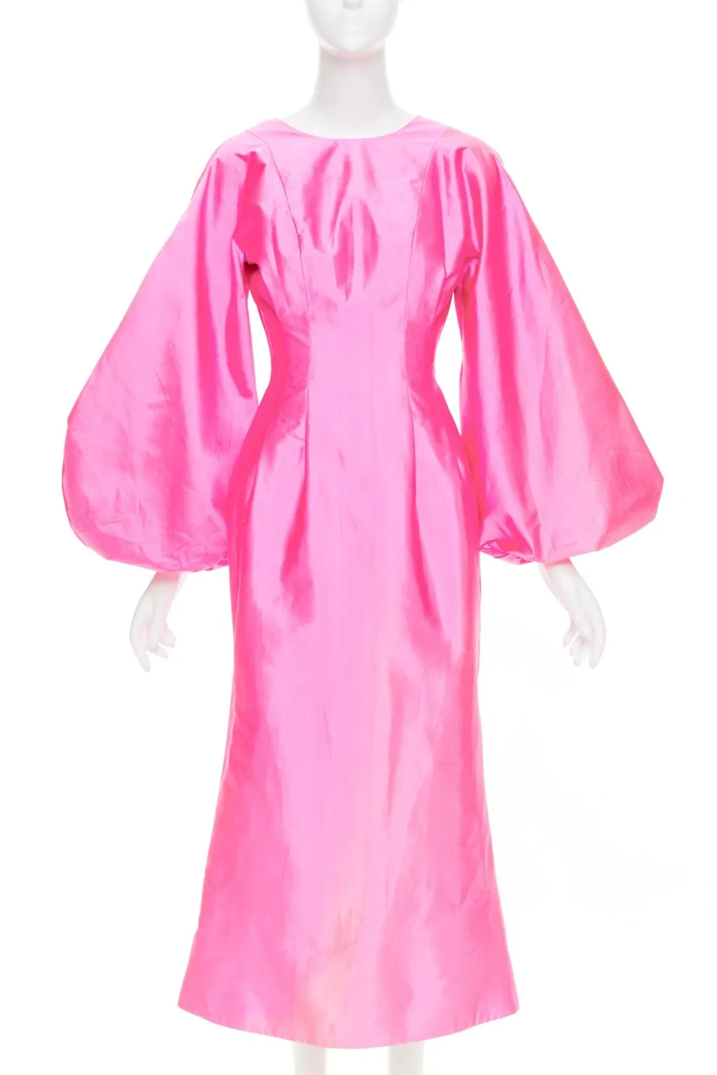 Unsigned Pink Silk Dress Pink Silk Very good - Front View