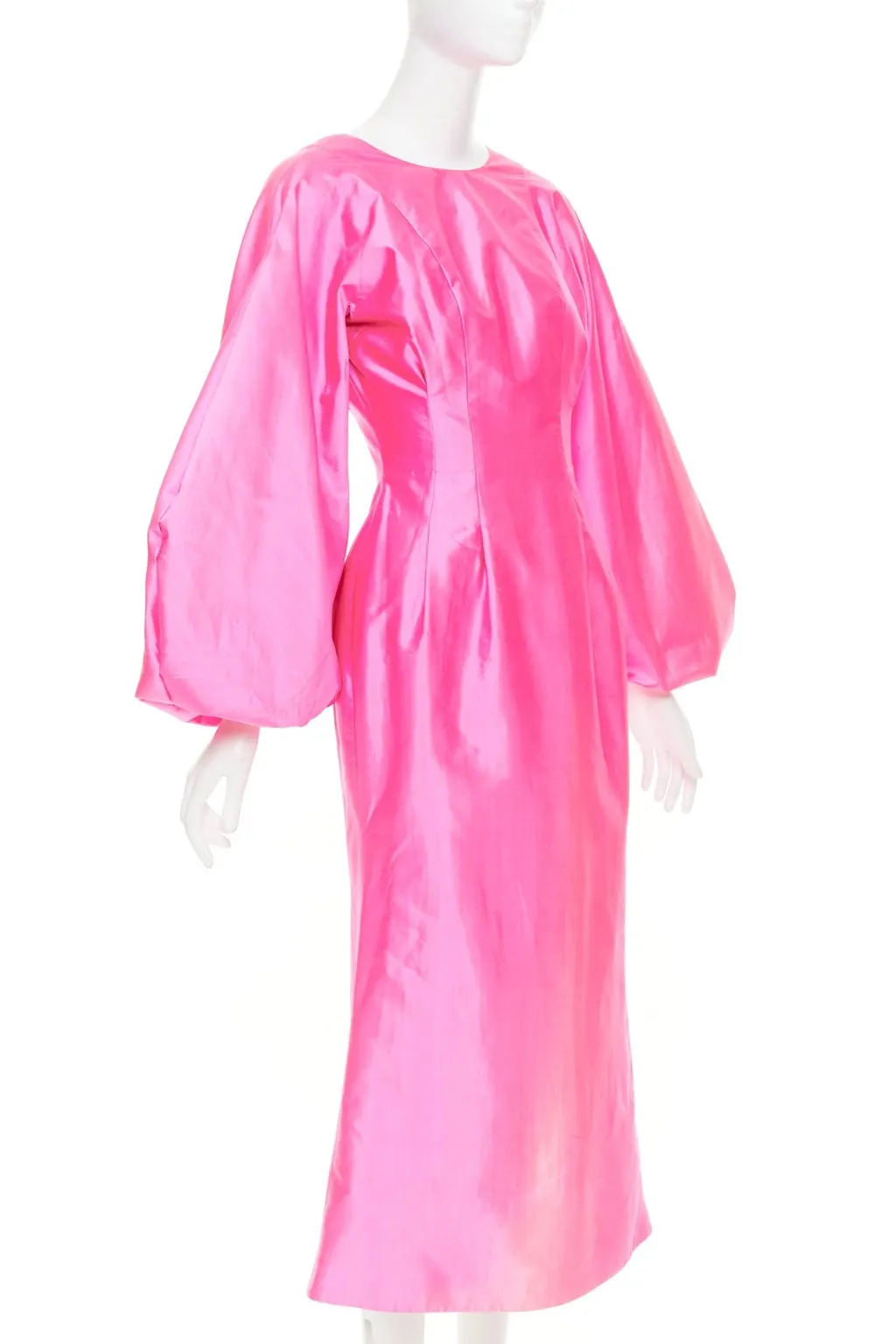 Unsigned Pink Silk Dress Pink Silk Very good - Inside View