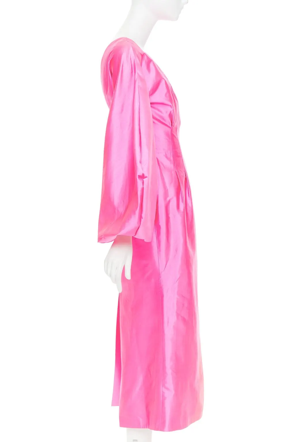 Unsigned Pink Silk Dress Pink Silk Very good - Model View