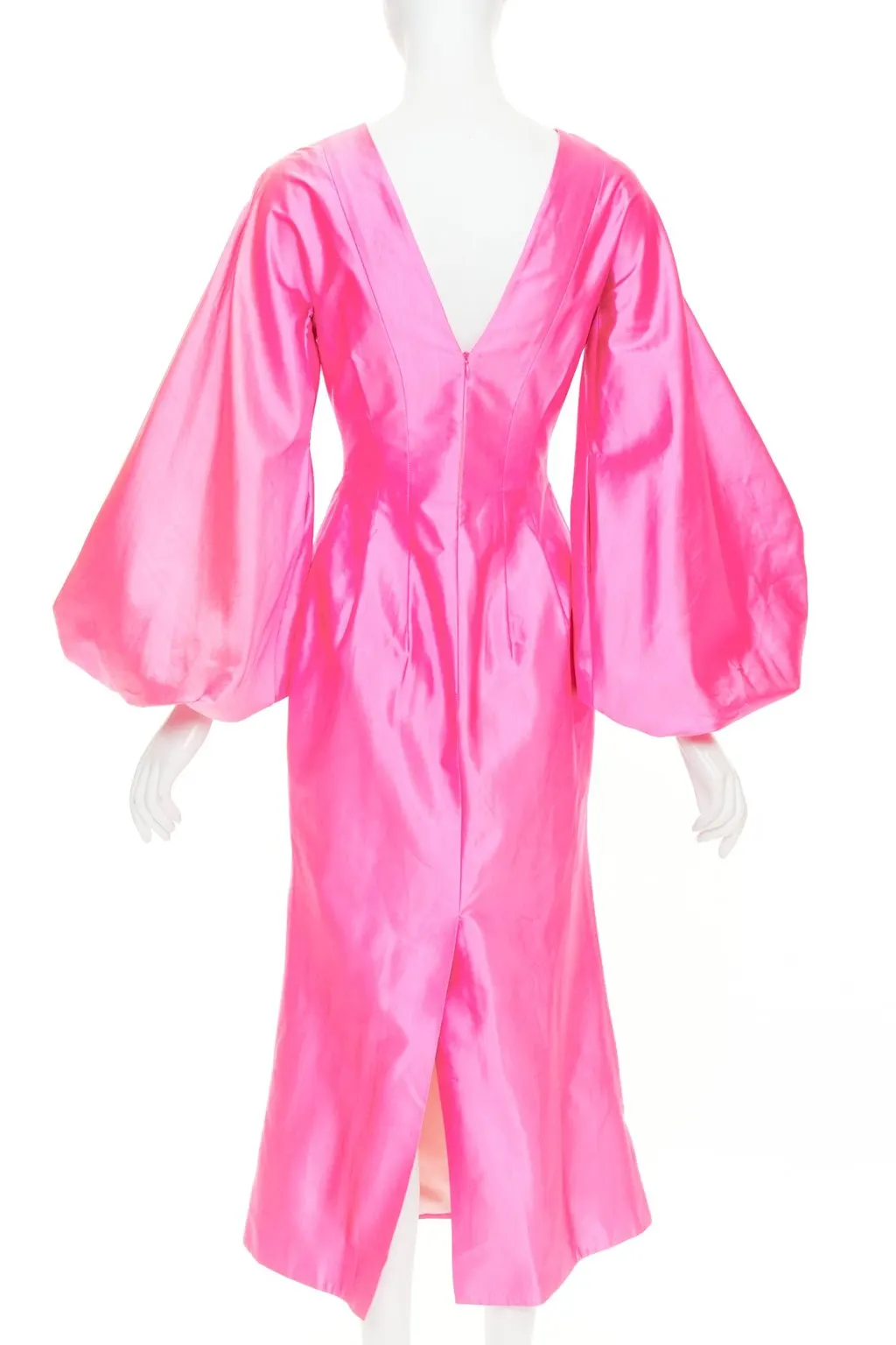 Unsigned Pink Silk Dress Pink Silk Very good - Box View