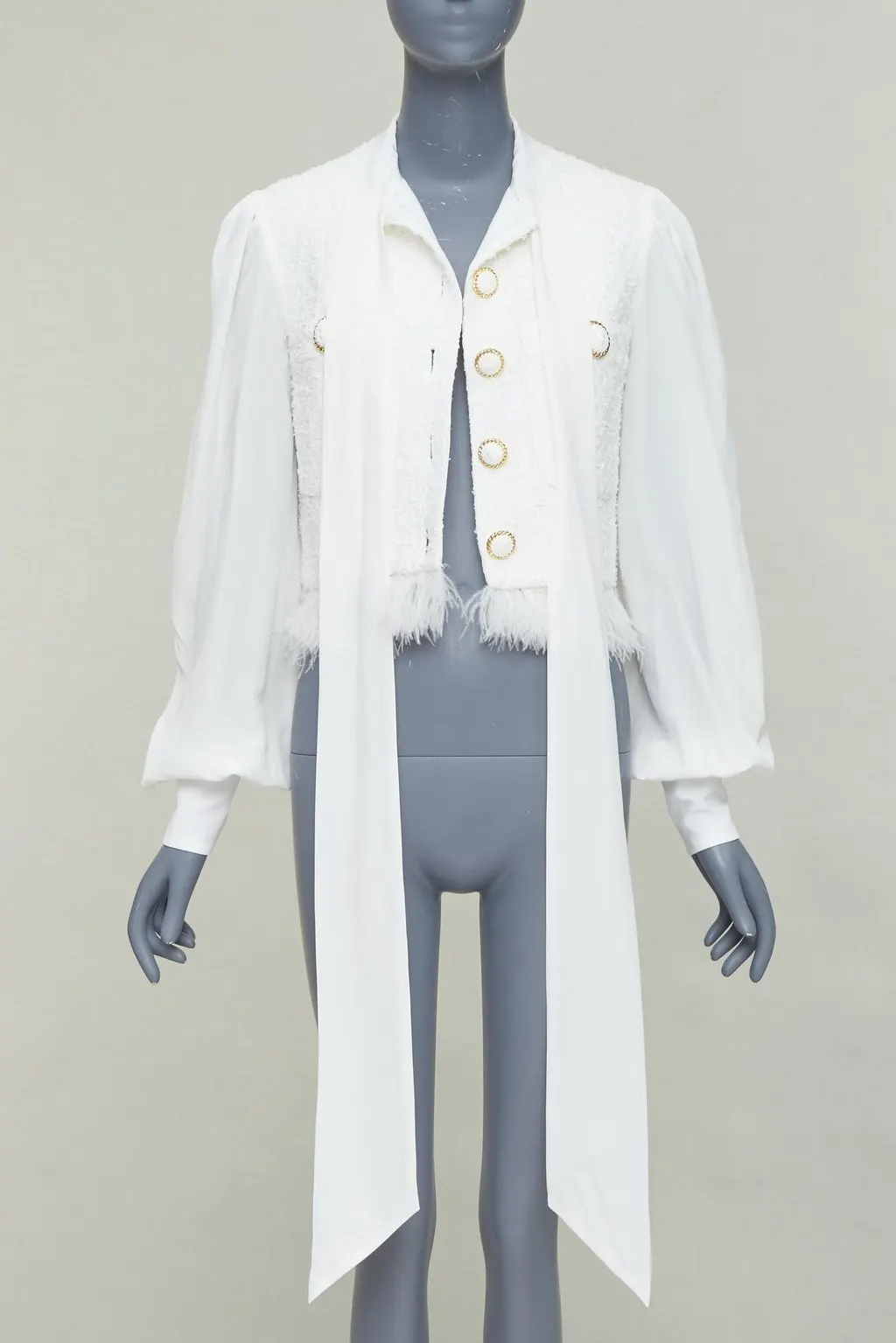 Balmain Ecru Tweed Jacket Beige Tweed Very good - Inside View