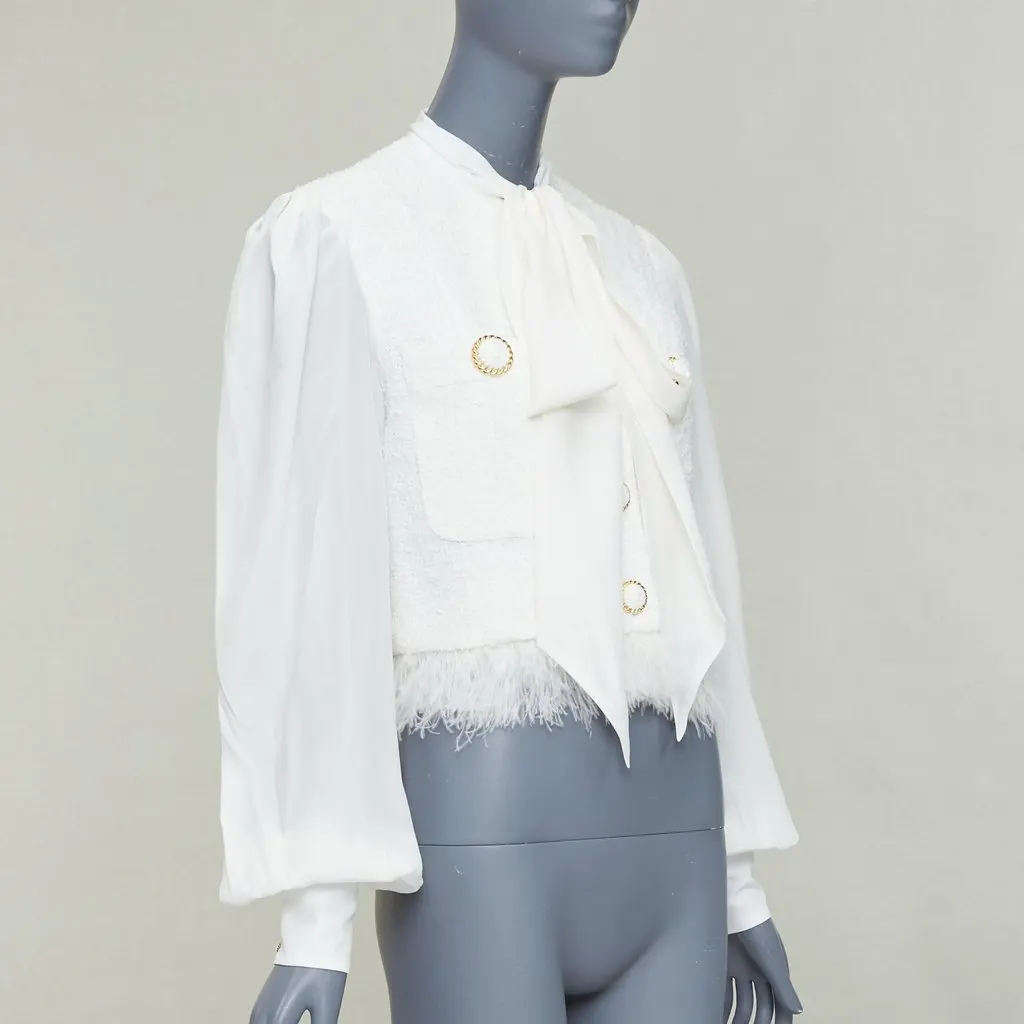 Balmain Ecru Tweed Jacket Beige Tweed Very good - Model View