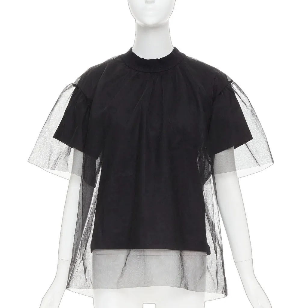Shushu Tong Tulle T-shirt Black Cotton Very good - Front View