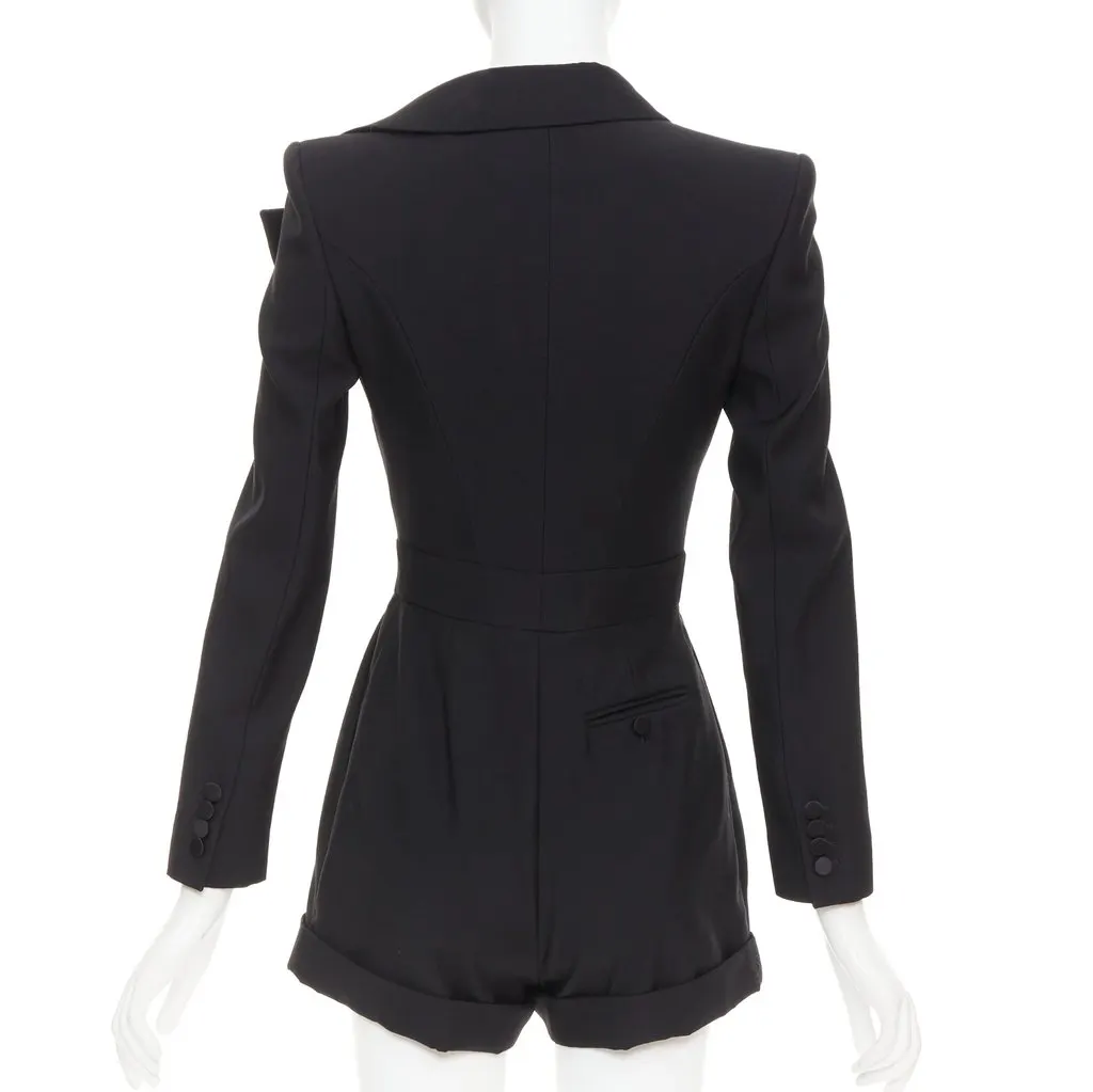Alexander McQueen Orchid embellished playsuit Black Silk Very good - Box View