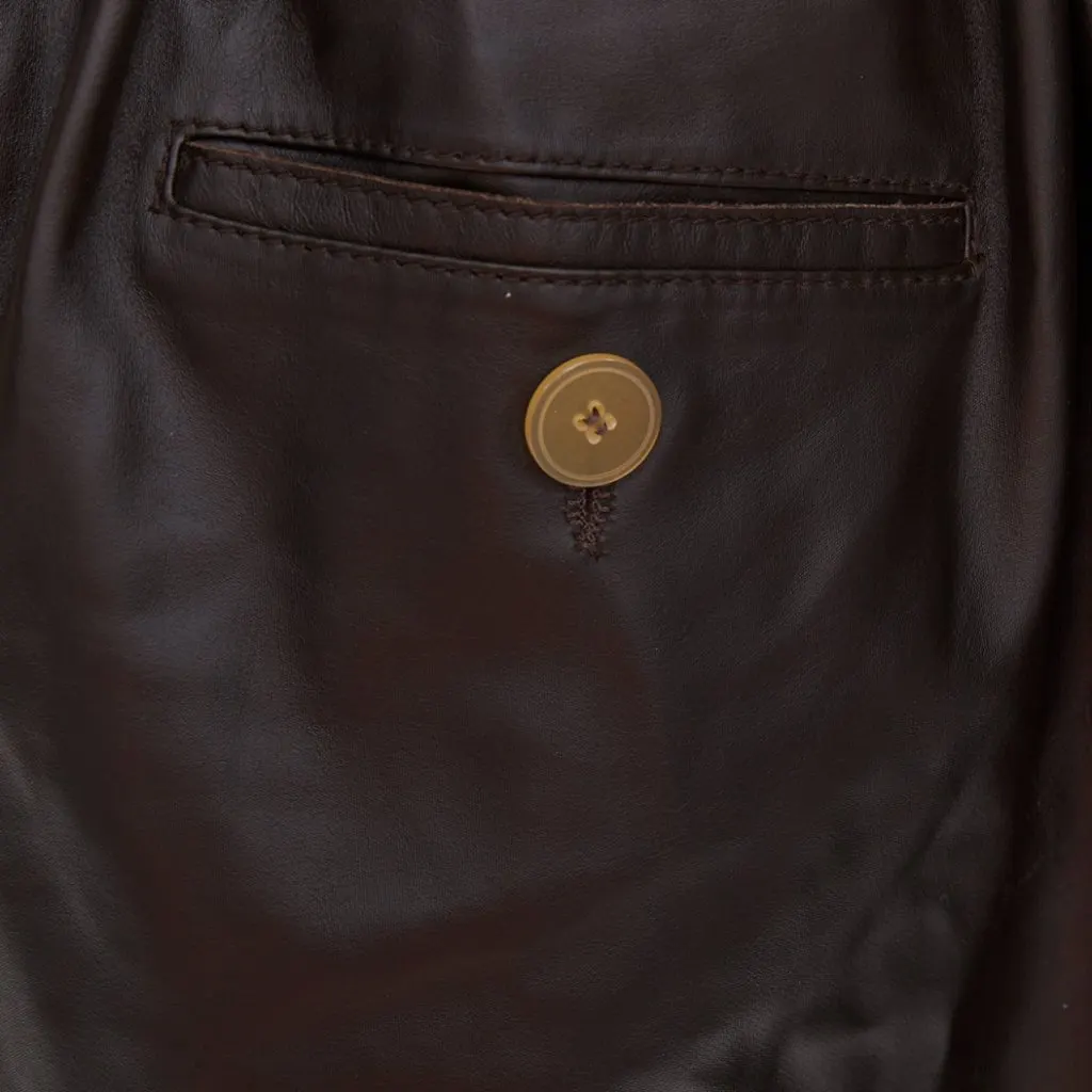Unsigned Brown Leather Shorts Brown Leather Very good - Back View