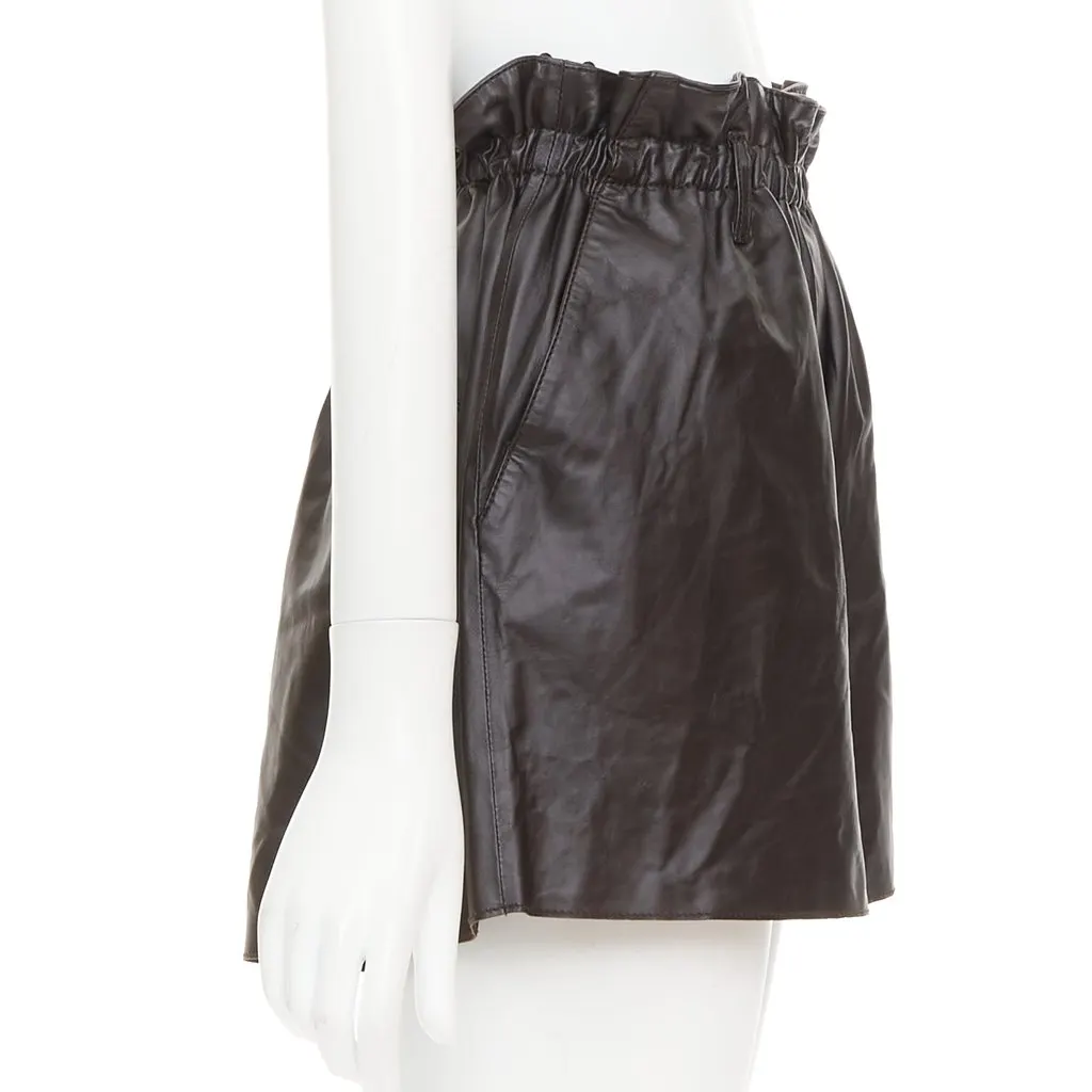 Unsigned Brown Leather Shorts Brown Leather Very good - Model View