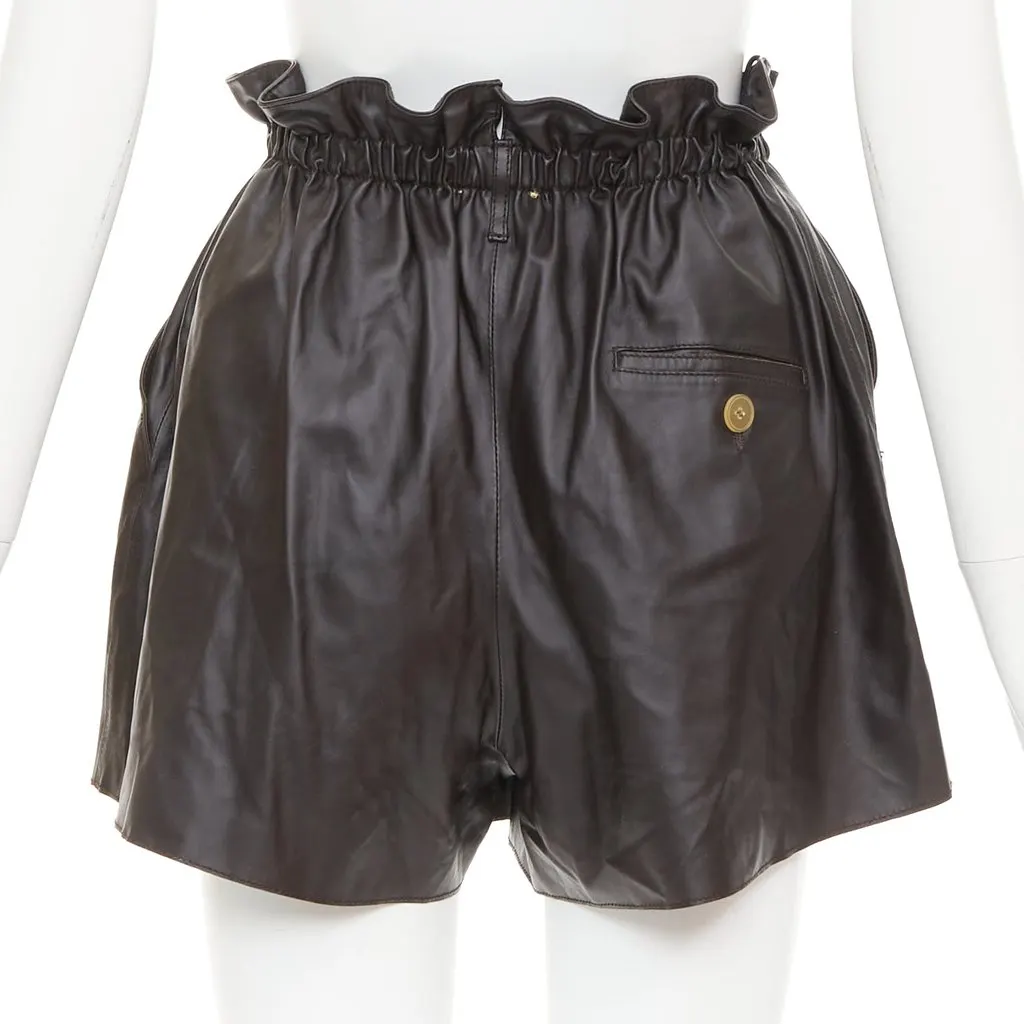 Unsigned Brown Leather Shorts Brown Leather Very good - Box View