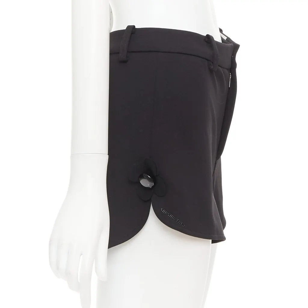 Shushu Tong Slit Shorts Black Polyester Very good - Model View
