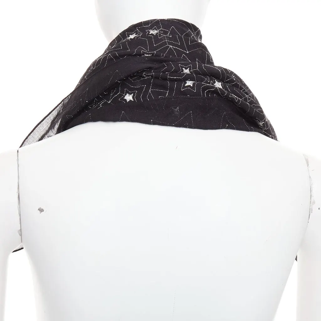 Saint Laurent Black Cotton Scarf Black Cotton Very good - Box View