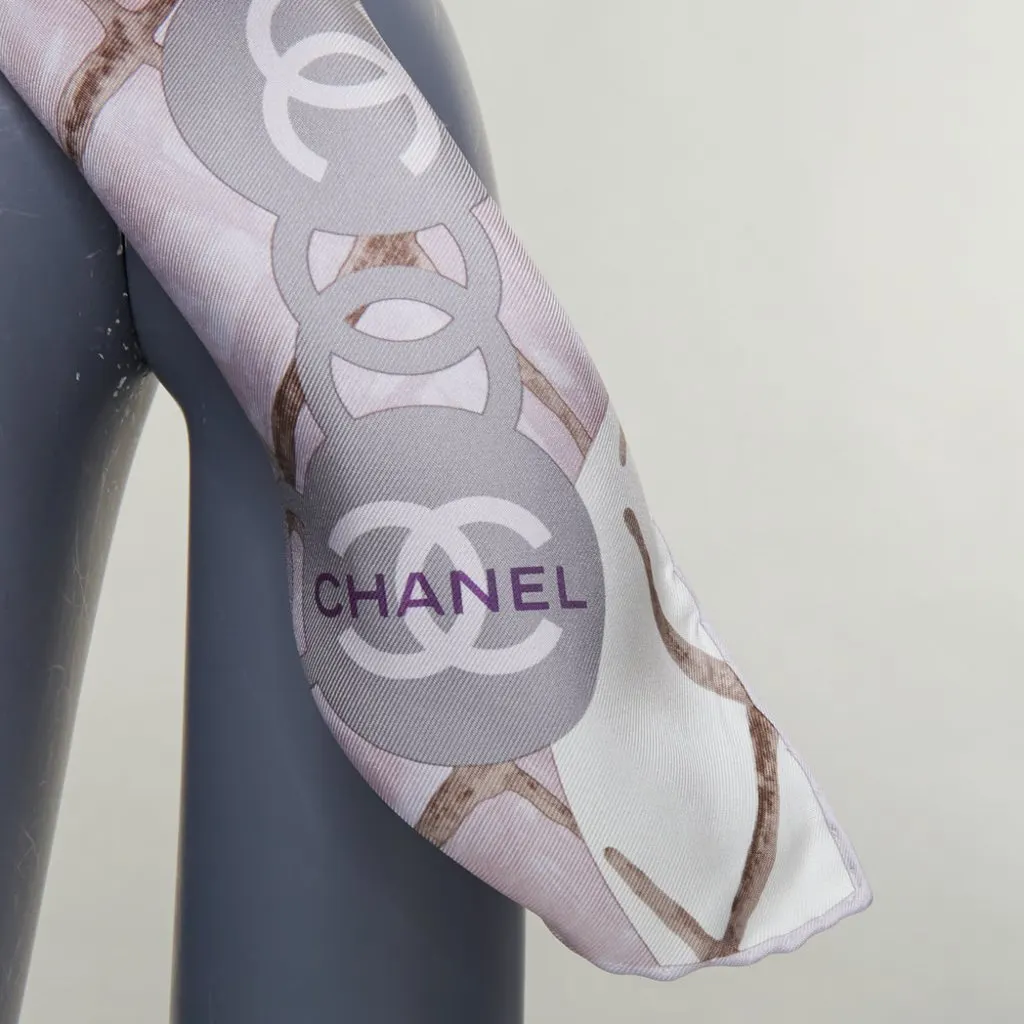 Chanel Pink Silk Scarf Pink Silk Very good - Back View