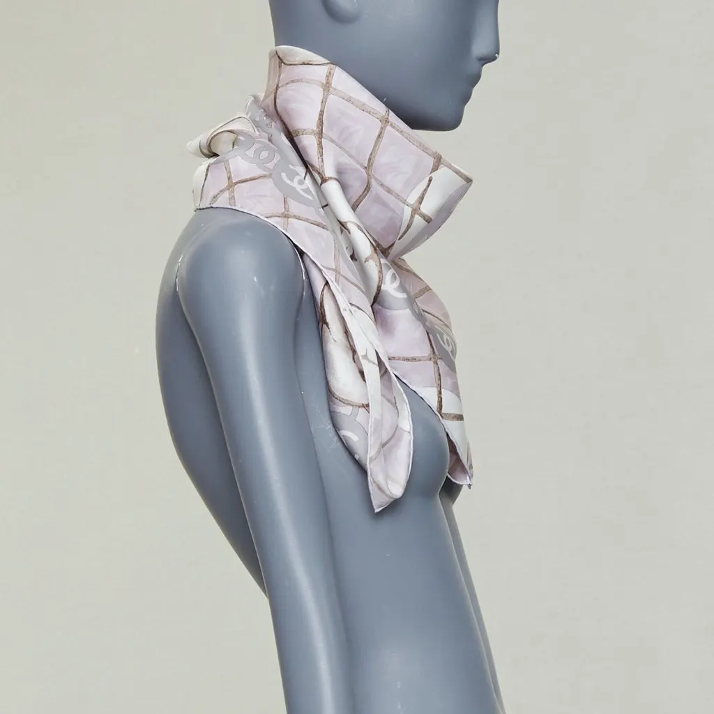 Chanel Pink Silk Scarf Pink Silk Very good - Model View