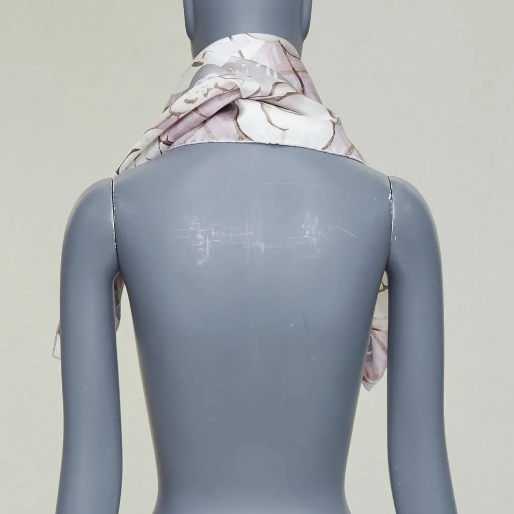 Chanel Pink Silk Scarf Pink Silk Very good - Box View