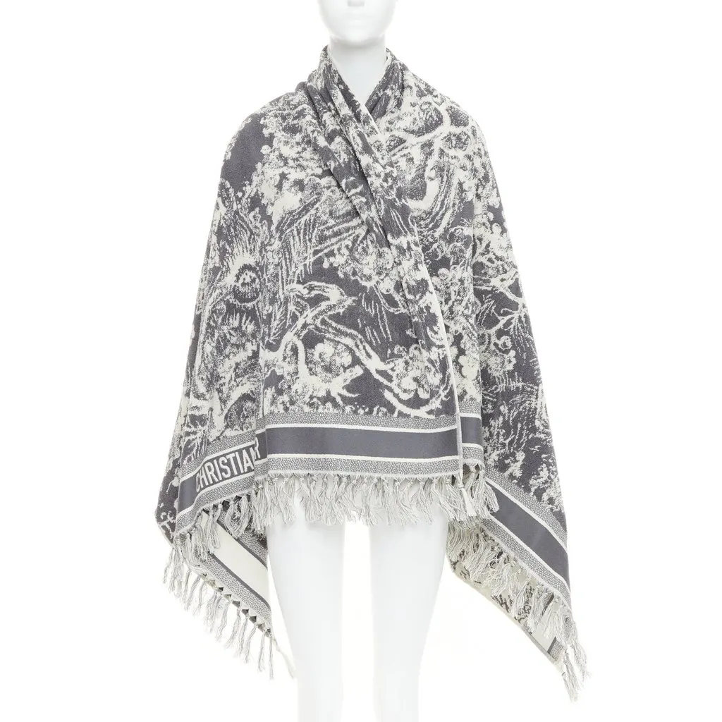 Dior Ecru Cotton Scarf Beige Cotton Very good - Front View