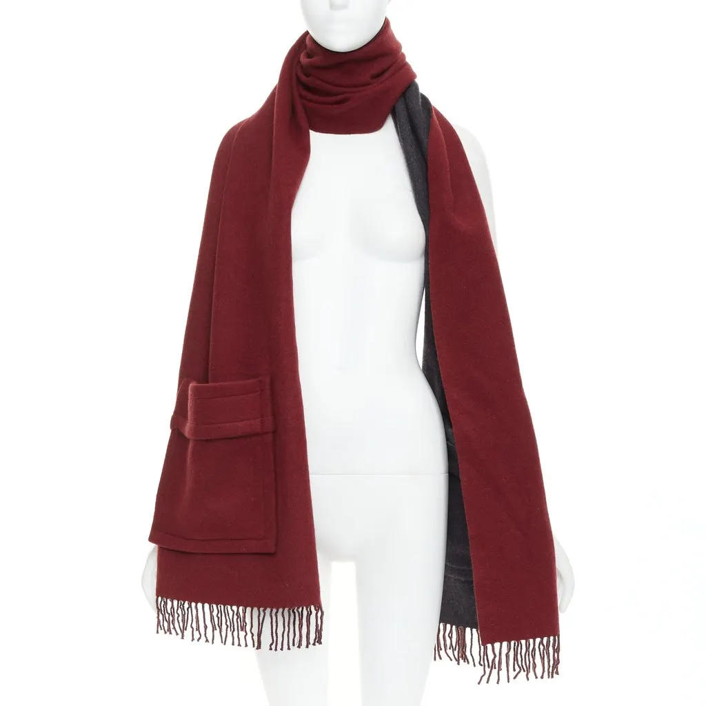 Fendi Burgundy Cashmere Scarf Burgundy Cashmere Very good - Front View