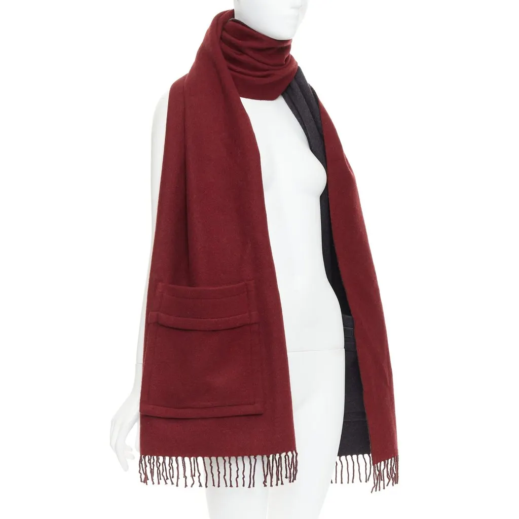 Fendi Burgundy Cashmere Scarf Burgundy Cashmere Very good - Inside View
