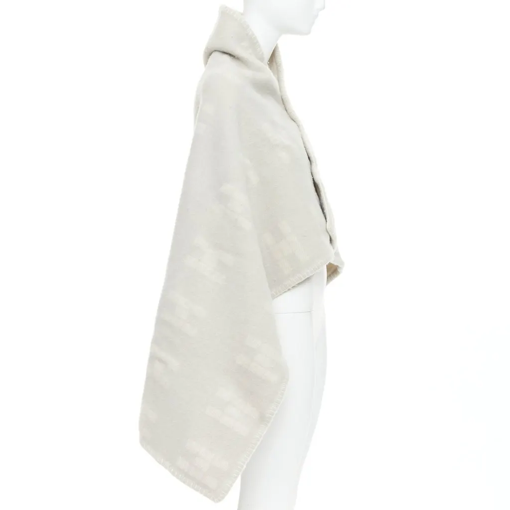 Hermès Grey Cashmere Scarf Grey Cashmere Fair - Model View