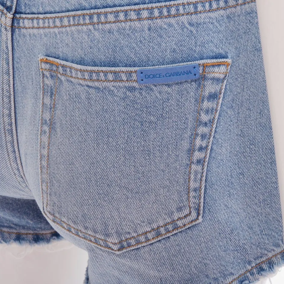 Dolce & Gabbana Blue Denim Shorts Blue Denim Very good - Back View