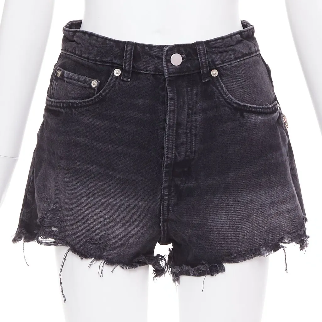 LOULOU STUDIO Grey Cotton Shorts Grey Cotton Very good - Back View