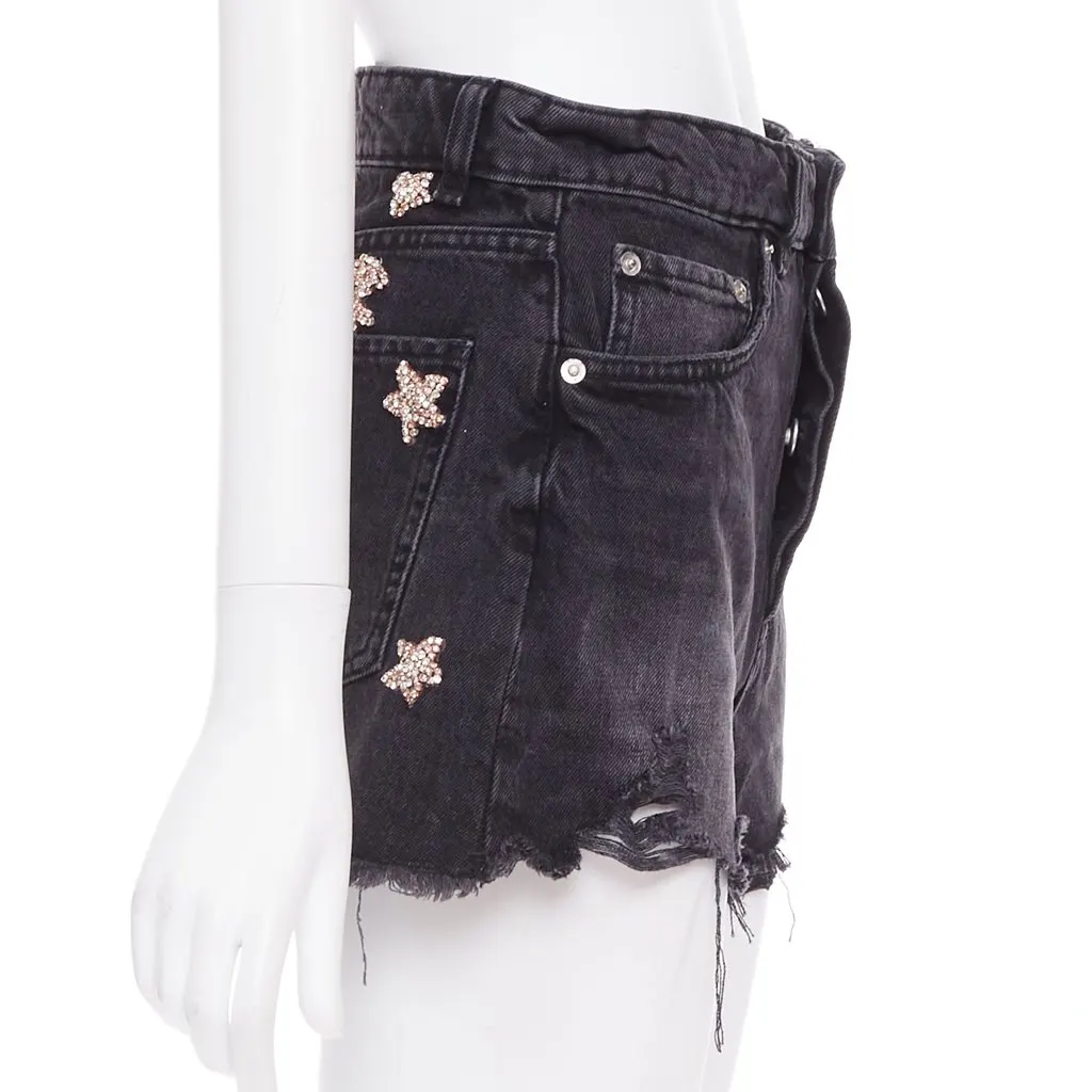 LOULOU STUDIO Grey Cotton Shorts Grey Cotton Very good - Model View