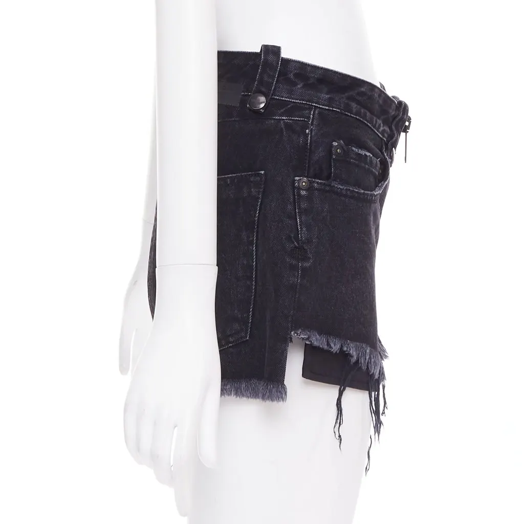 Unravel Project Blue Cotton Shorts Blue Cotton Very good - Model View