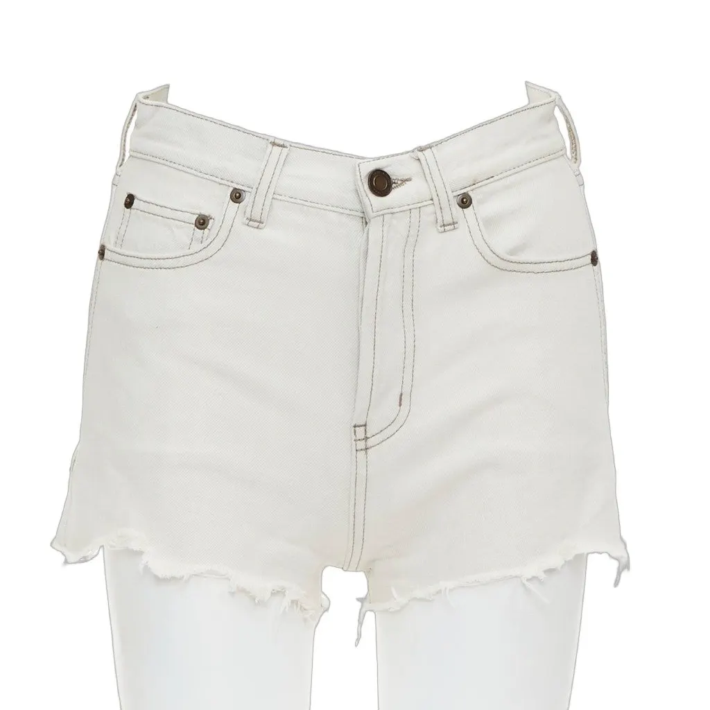 Saint Laurent Grey Cotton Shorts Grey Cotton Very good - Front View