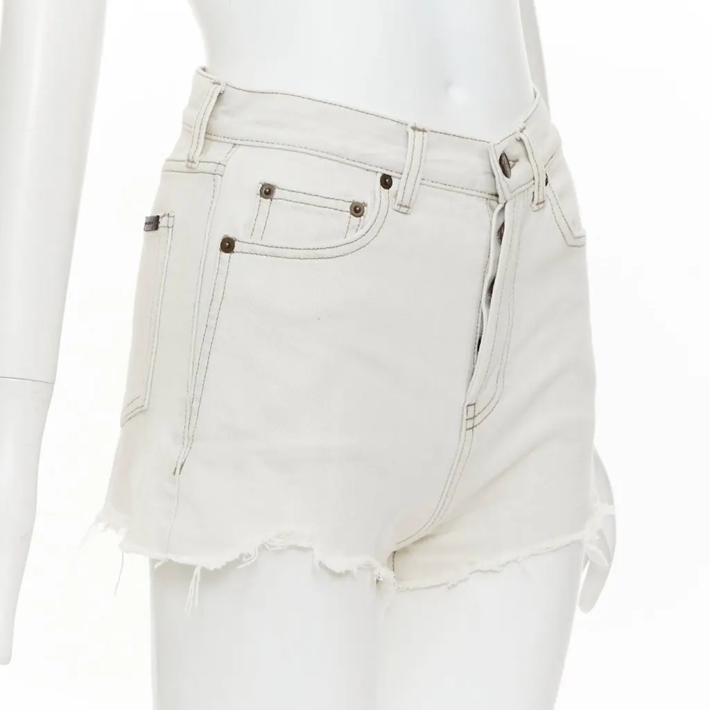 Saint Laurent Grey Cotton Shorts Grey Cotton Very good - Inside View