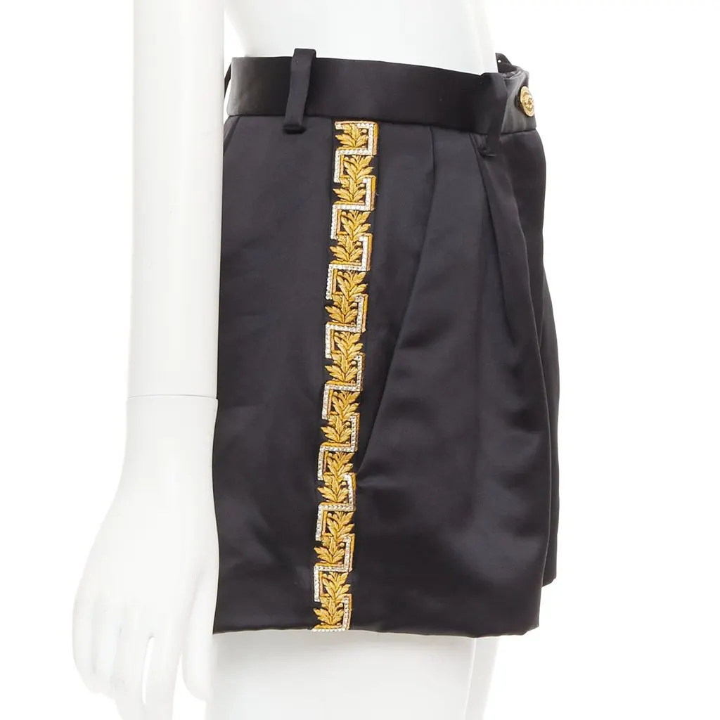 Versace Black Polyester Shorts Black Polyester Very good - Model View