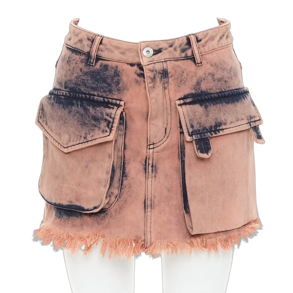 Marques Almeida Pink Cotton Skirt Pink Cotton Very good - Front View