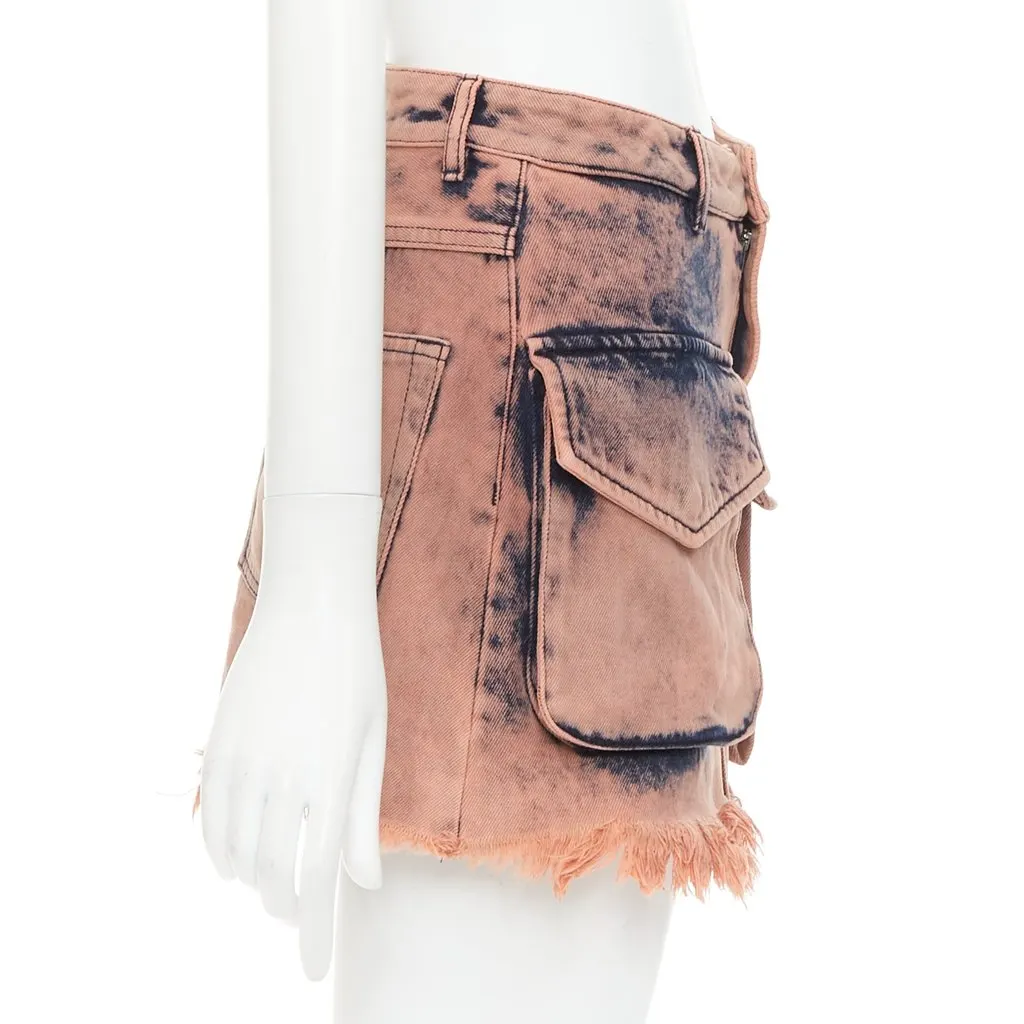 Marques Almeida Pink Cotton Skirt Pink Cotton Very good - Model View
