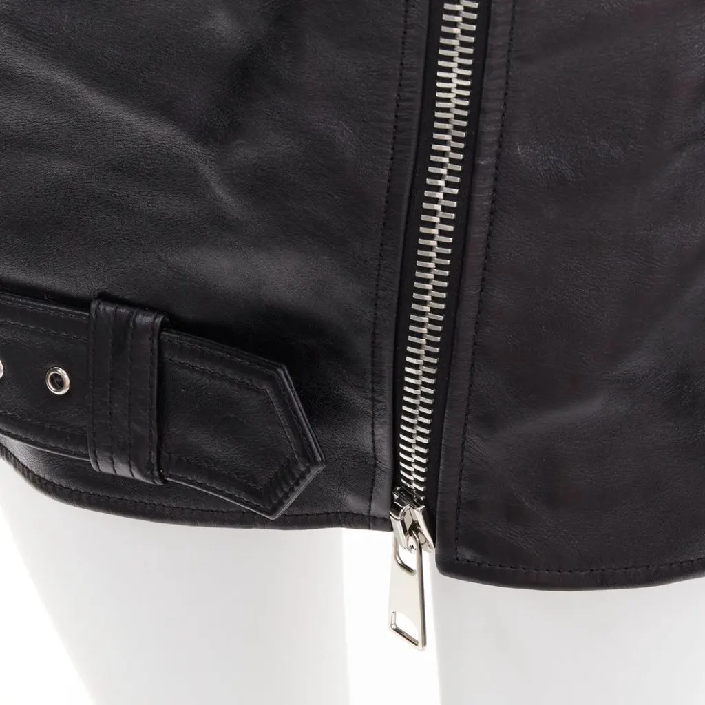 Alexander McQueen Black Leather Skirt Black Leather Very good - Back View