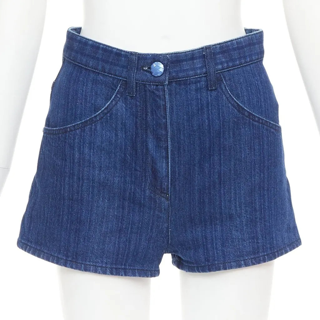Chanel Blue Cotton Shorts Blue Cotton Very good - Front View