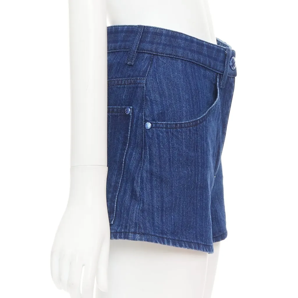 Chanel Blue Cotton Shorts Blue Cotton Very good - Model View